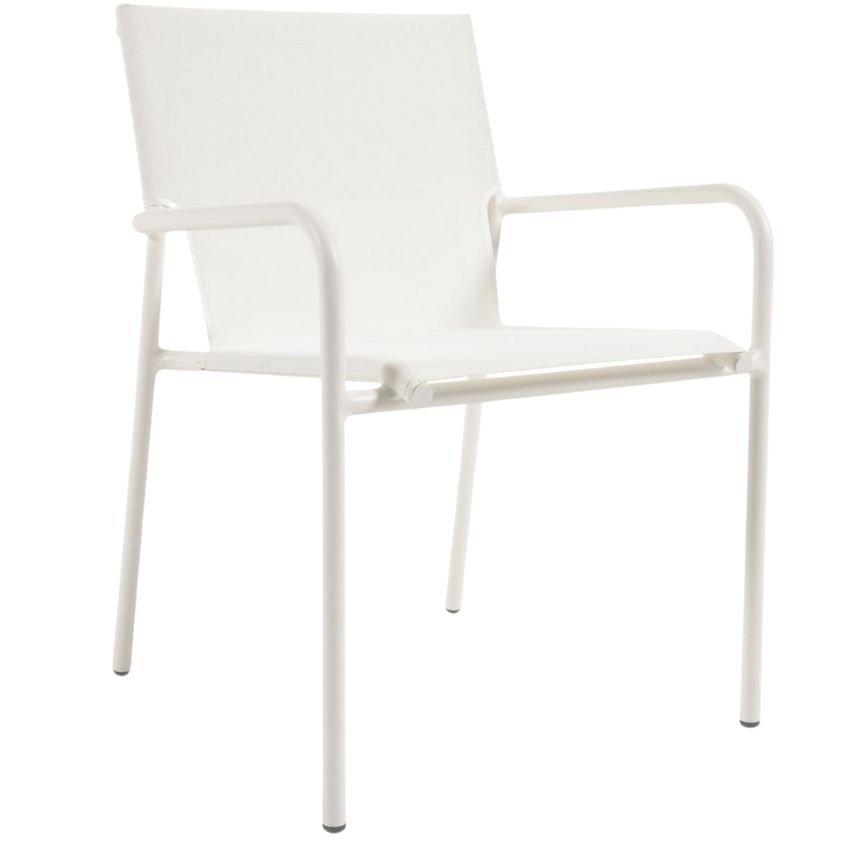 Matně bílá látková zahradní židle Kave Home Zaltana Kave Home