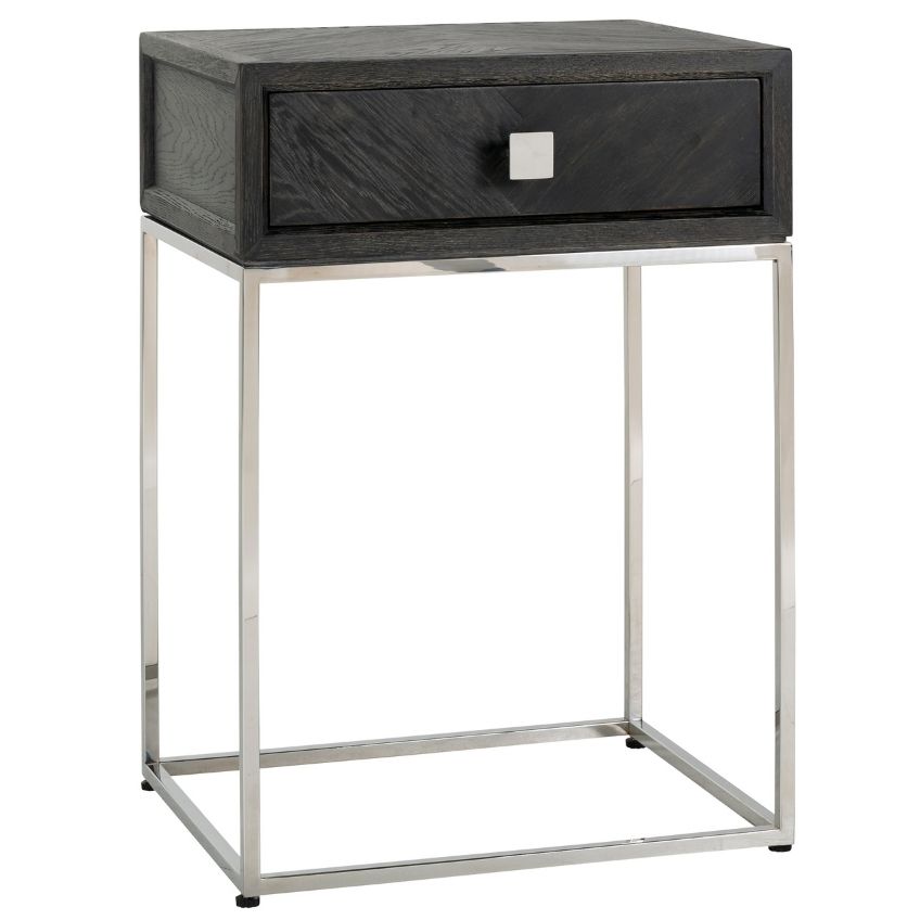 Černo stříbrný dubový noční stolek Richmond Blackbone 50 x 40 cm Richmond