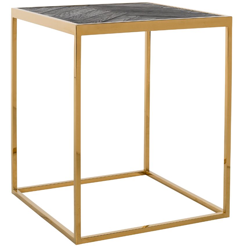 Černo zlatý dubový odkládací stolek Richmond Blackbone 50 x 50 cm Richmond