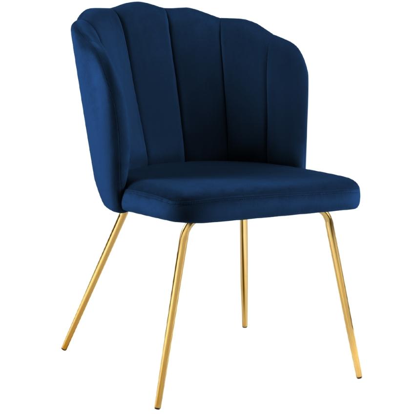 Královsky modrá sametová jídelní židle MICADONI SIDRA Micadoni
