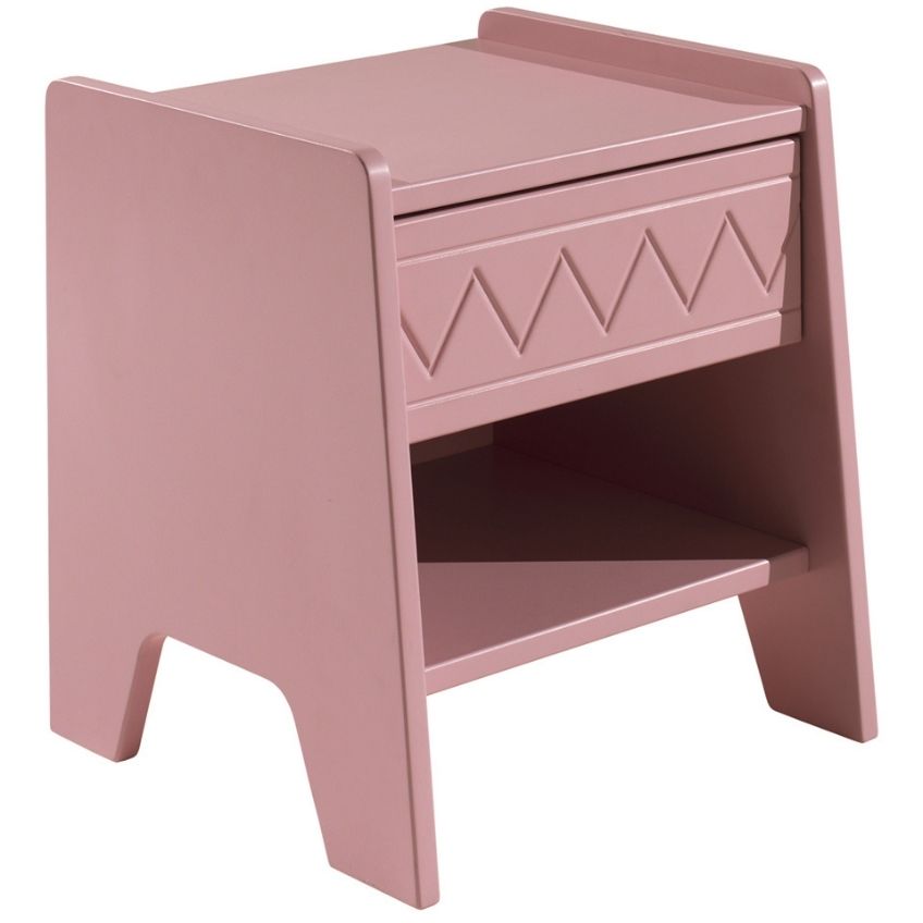 Růžový lakovaný noční stolek Vipack Wynnie 40 x 40 cm Vipack