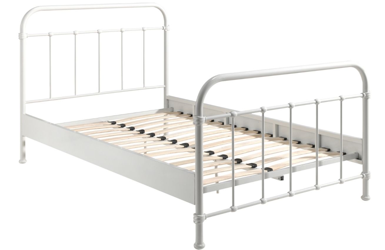 Bílá kovová postel Vipack New York 120 x 200 cm Vipack