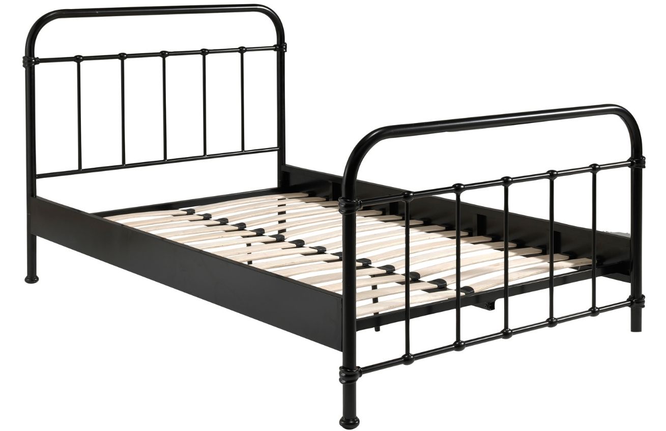 Černá kovová postel Vipack New York 120 x 200 cm Vipack