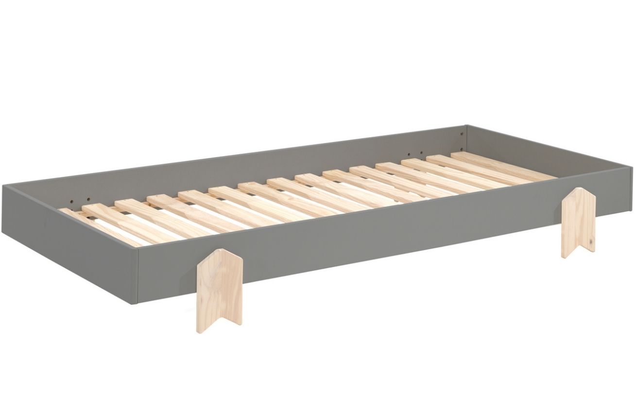 Šedá lakovaná stohovatelná postel Vipack Modulo Arrow 90 x 200 cm Vipack