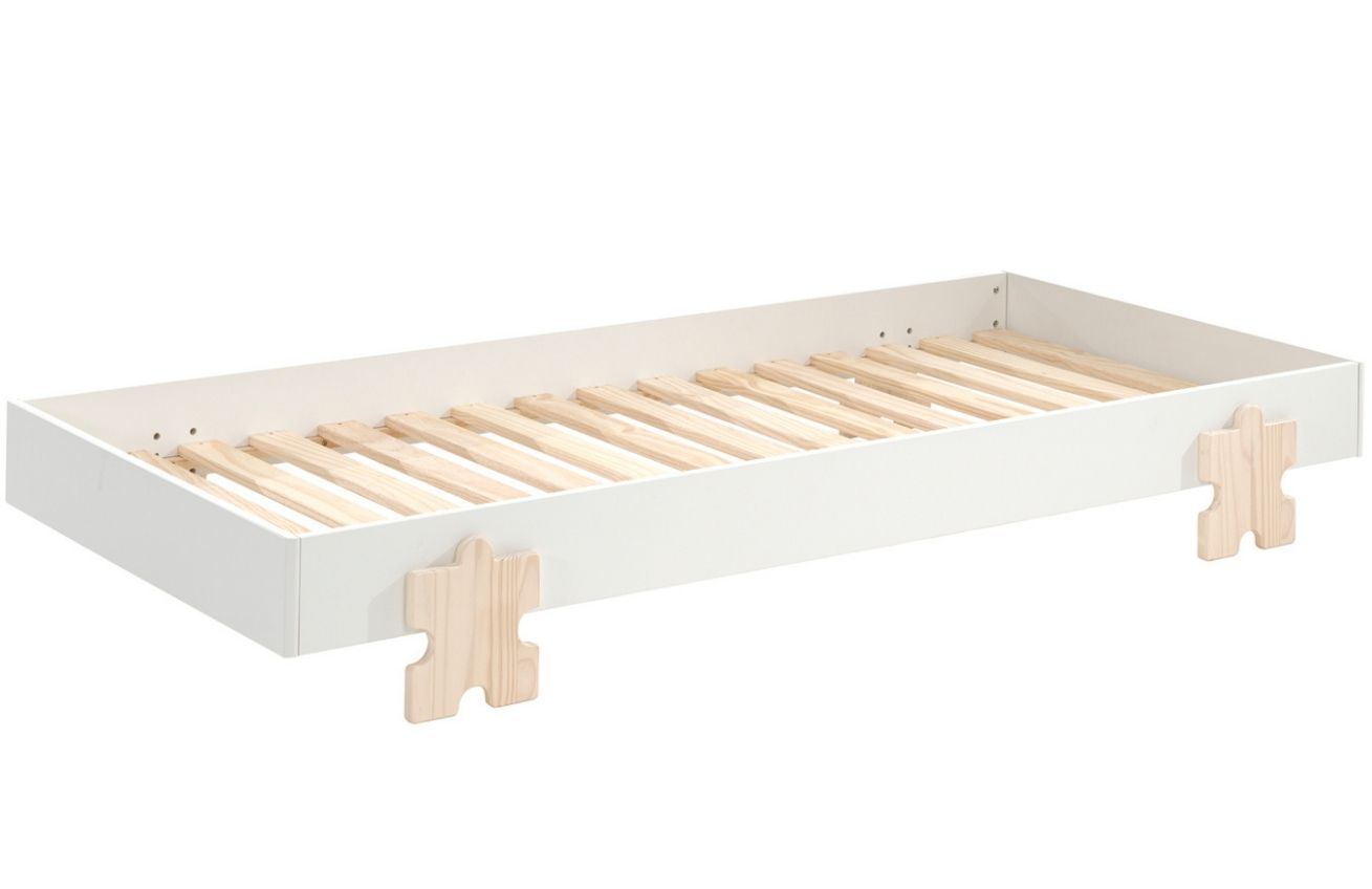 Bílá lakovaná stohovatelná postel Vipack Modulo Puzzle 90 x 200 cm Vipack