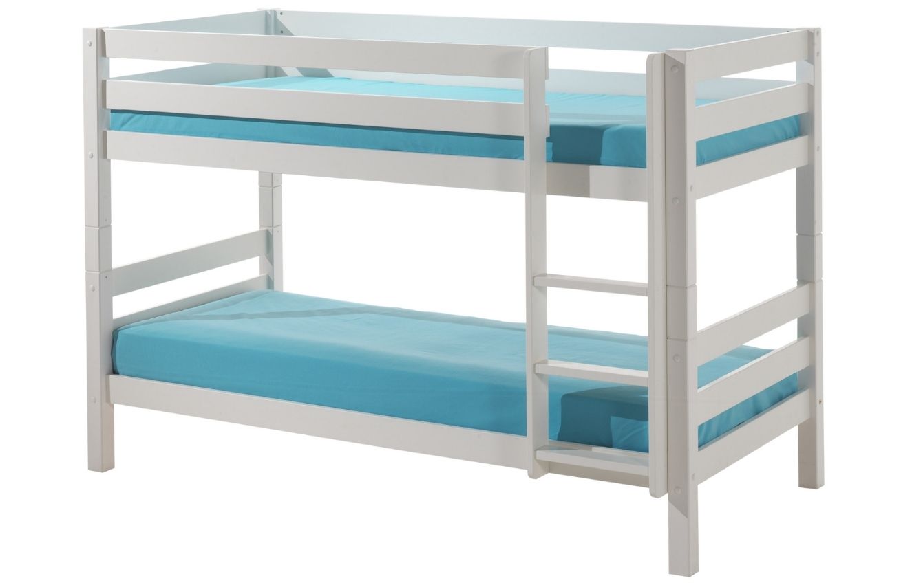 Bílá borovicová dvoupatrová postel Vipack Pino 90 x 200 cm Vipack