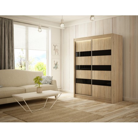 Kvalitní Šatní Skříň Solit 250 cm Dub Sonoma