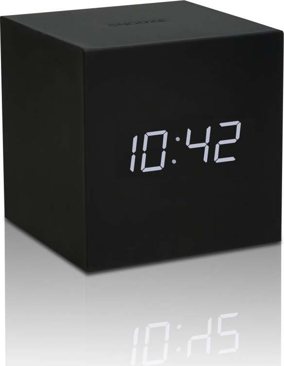 Černý LED budík Gingko Gravitry Cube Gingko