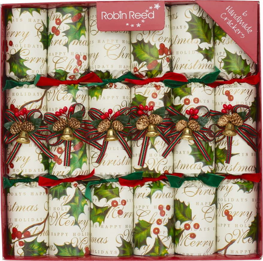 Sada 6 vánočních crackerů Robin Reed Holly Bells Robin Reed