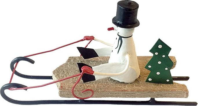 Vánoční dekorace G-Bork Snowman on Sled G-Bork