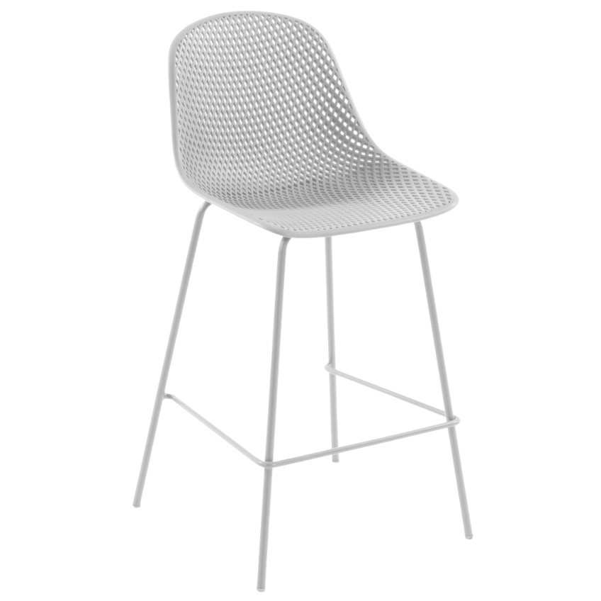 Bílá plastová barová židle Kave Home Quinby 75 cm Kave Home