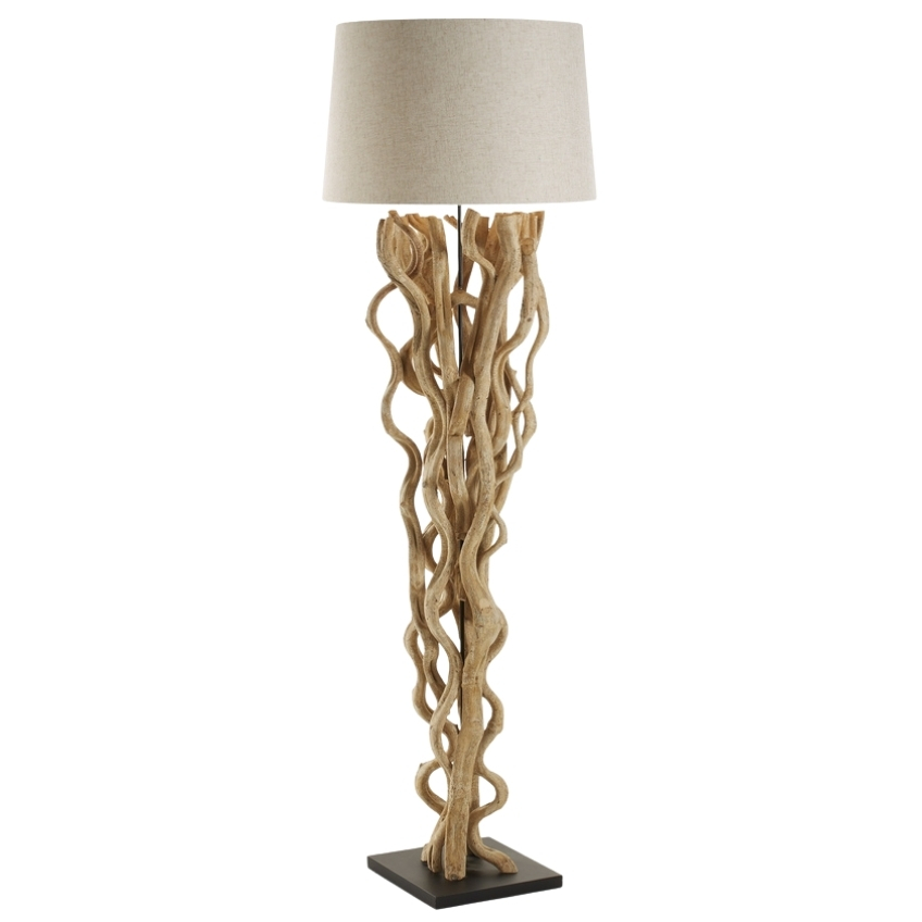 Bílá bavlněná stojací lampa Kave Home Nuba 177 cm Kave Home