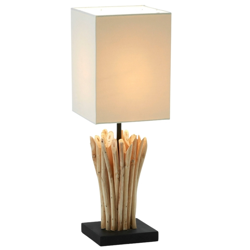 Béžová dřevěná stolní lampa Kave Home Boop Kave Home