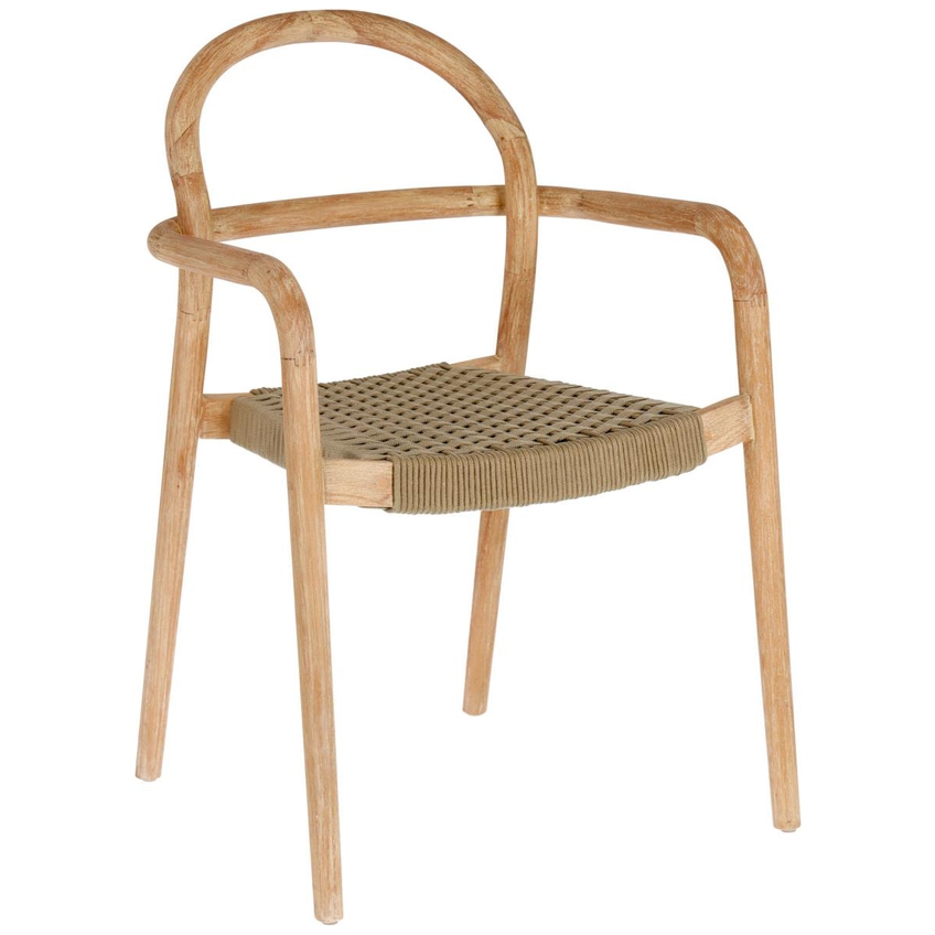 Dřevěná jídelní židle Kave Home Sheryl s béžovým výpletem Kave Home