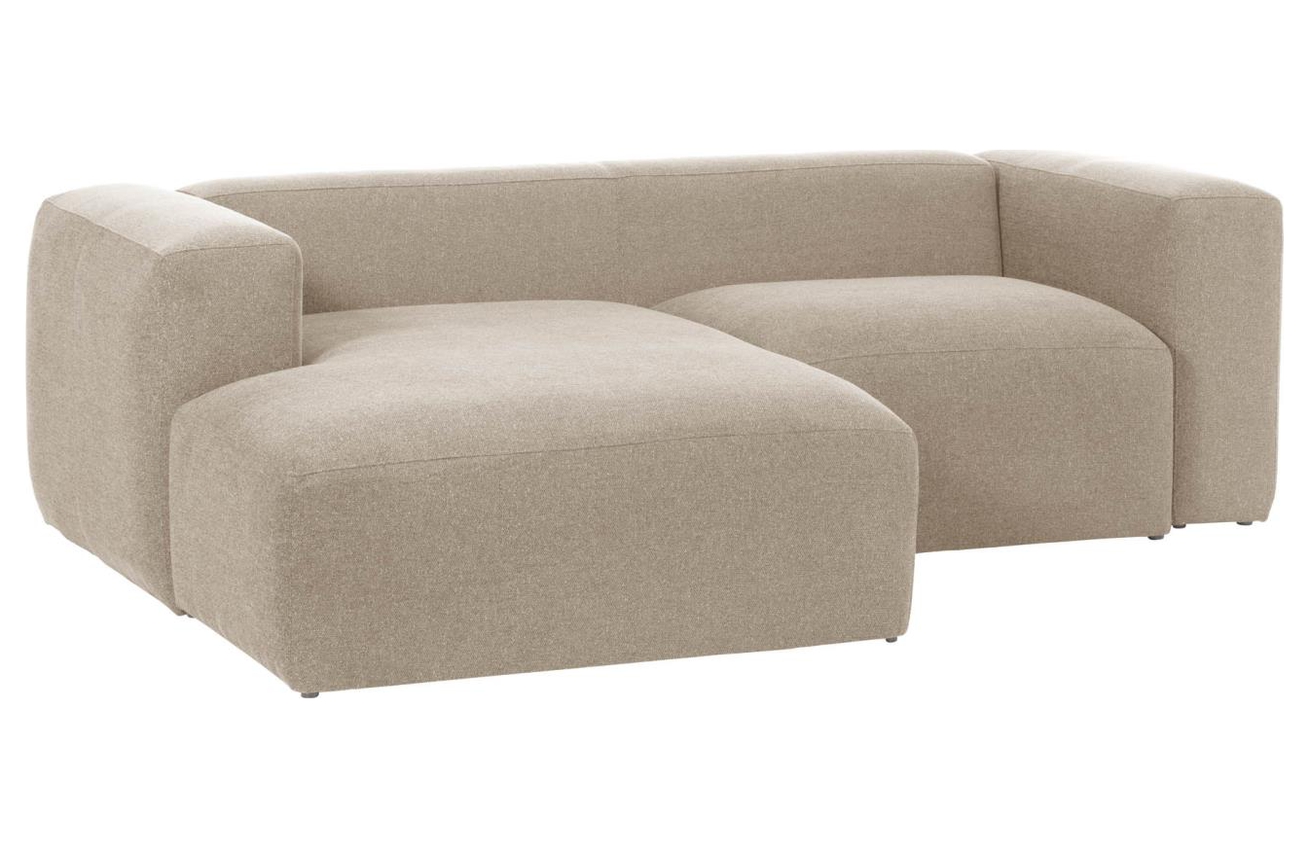 Béžová látková rohová pohovka Kave Home Blok 240 cm