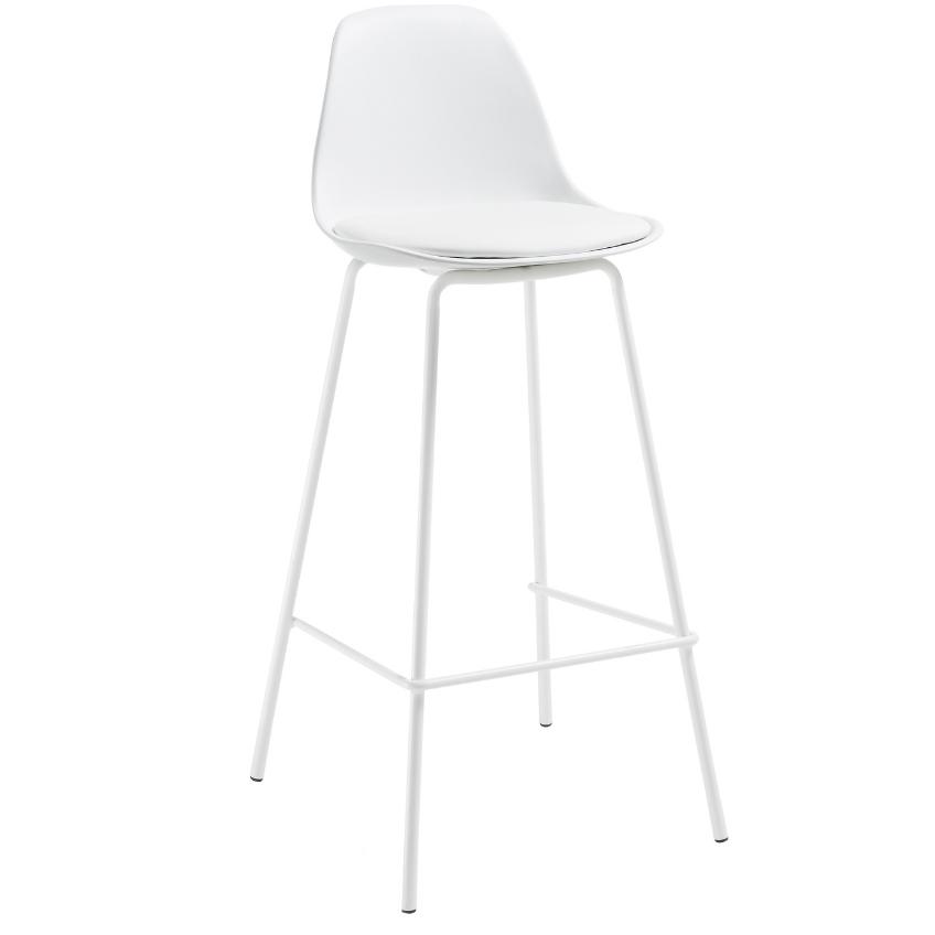 Bílá koženková barová židle Kave Home Brighter 65 cm Kave Home