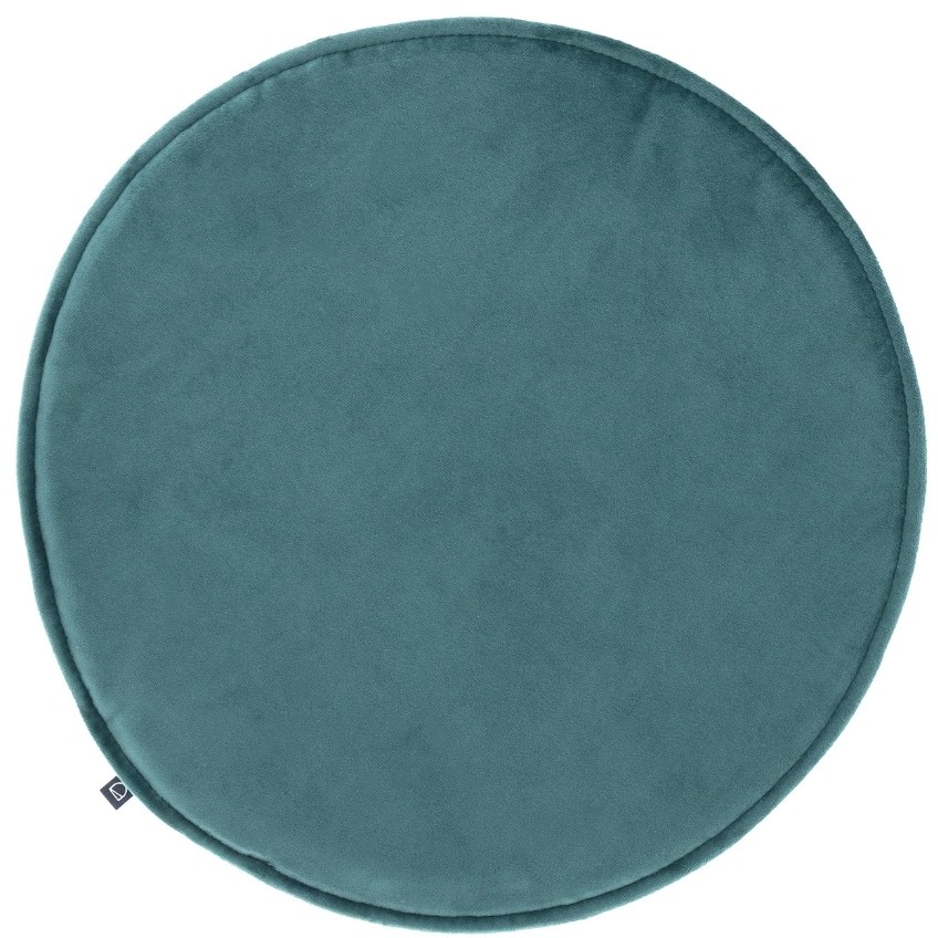 Tyrkysový kulatý sametový podsedák Kave Home Rimca ⌀ 35 cm Kave Home