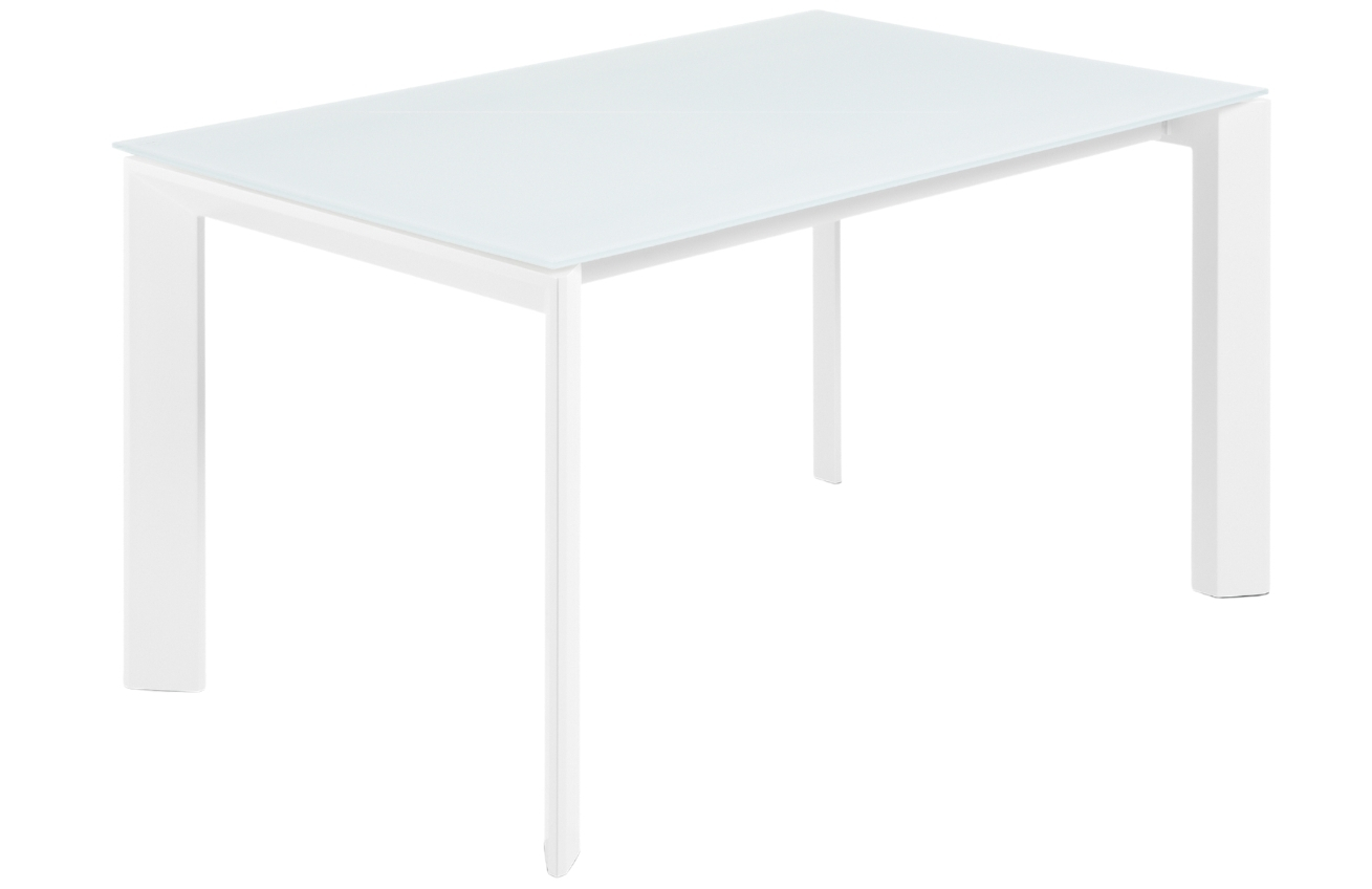 Bílý skleněný rozkládací jídelní stůl Kave Home Axis 140/200 x 90 cm Kave Home