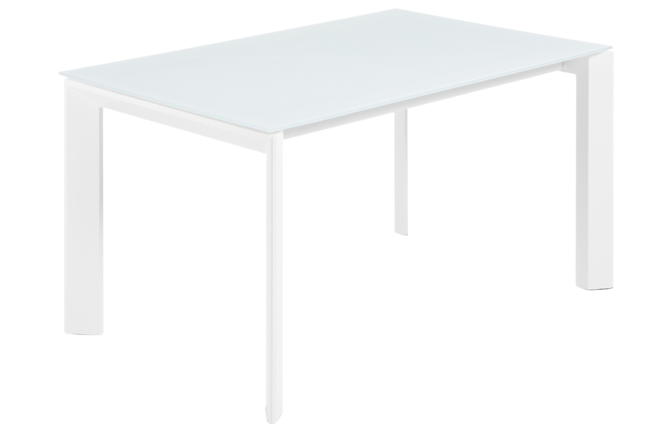 Bílý skleněný rozkládací jídelní stůl Kave Home Axis 160/220 x 90 cm Kave Home