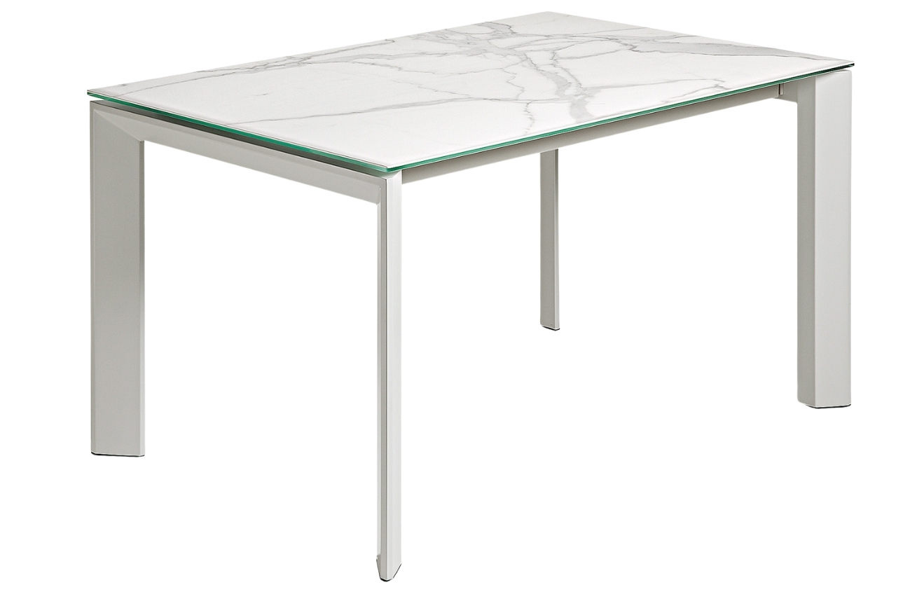 Bílý porcelánový rozkládací jídelní stůl Kave Home Axis II. 140/200 x 90 cm Kave Home