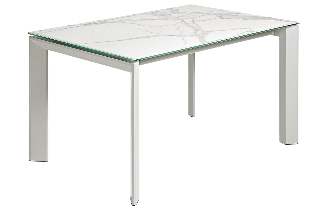 Bílý porcelánový rozkládací jídelní stůl Kave Home Axis II. 160/220 x 90 cm Kave Home