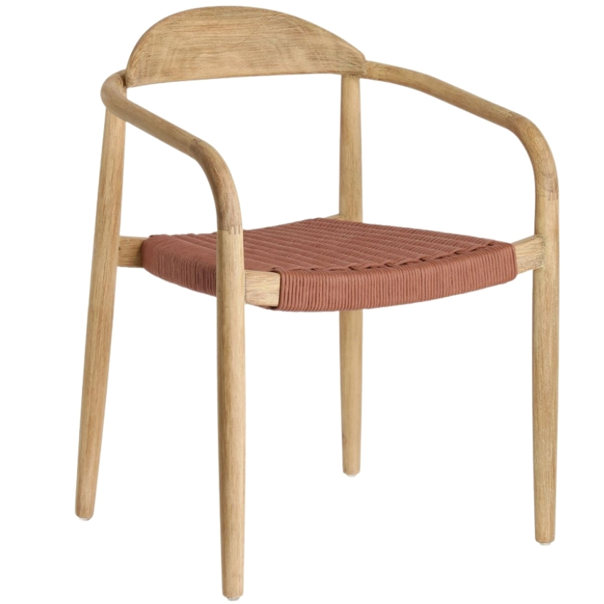 Dřevěná jídelní židle Kave Home Nina s červeným výpletem Kave Home