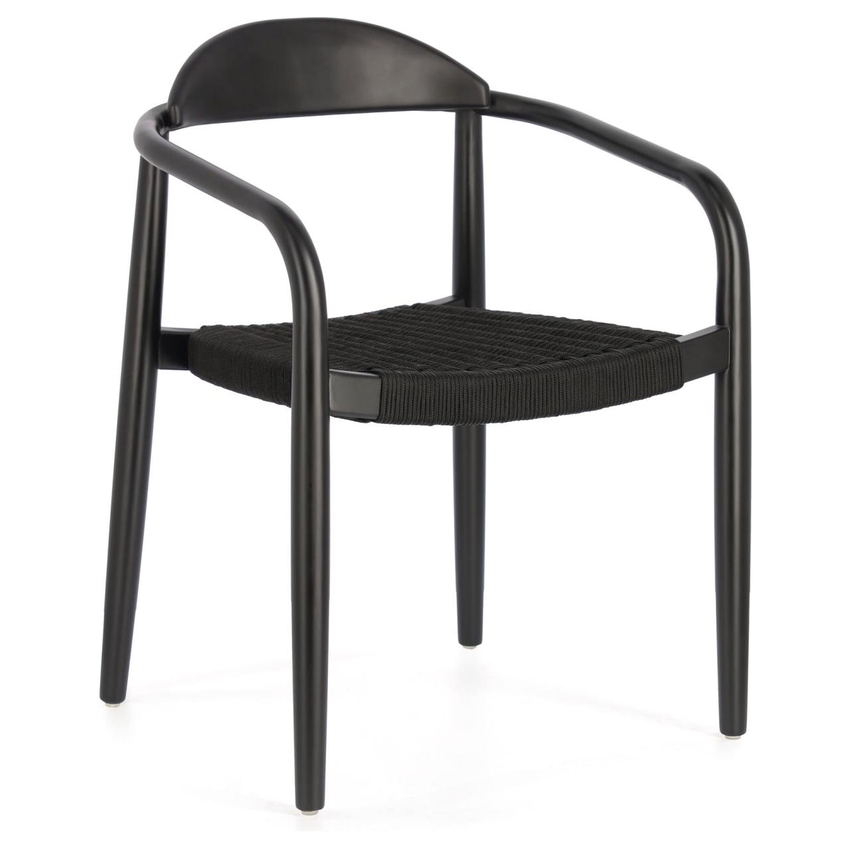 Černá dřevěná jídelní židle Kave Home Nina s černým výpletem Kave Home