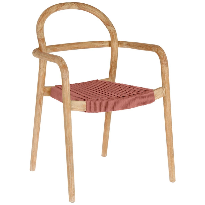 Dřevěná jídelní židle Kave Home Sheryl s červeným výpletem Kave Home