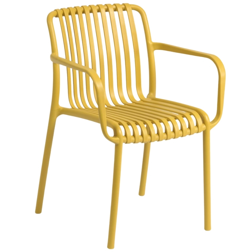Hořčicově žlutá plastová zahradní židle Kave Home Isabellini Kave Home