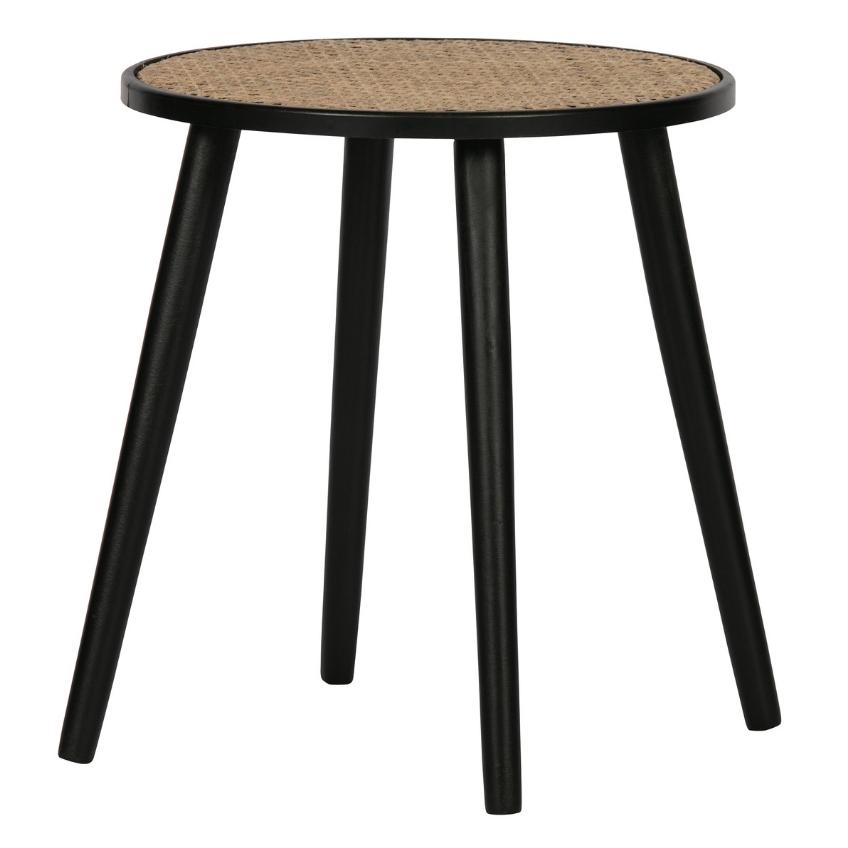 Hoorns Černý dřevěný odkládací stolek Flurry 44 cm Hoorns