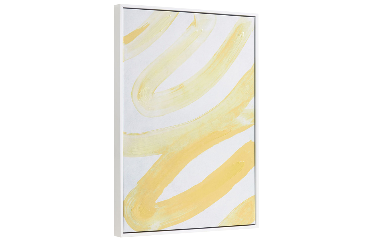 Bílo žlutý abstraktní obraz Kave Home Lien 70 x 50 cm Kave Home