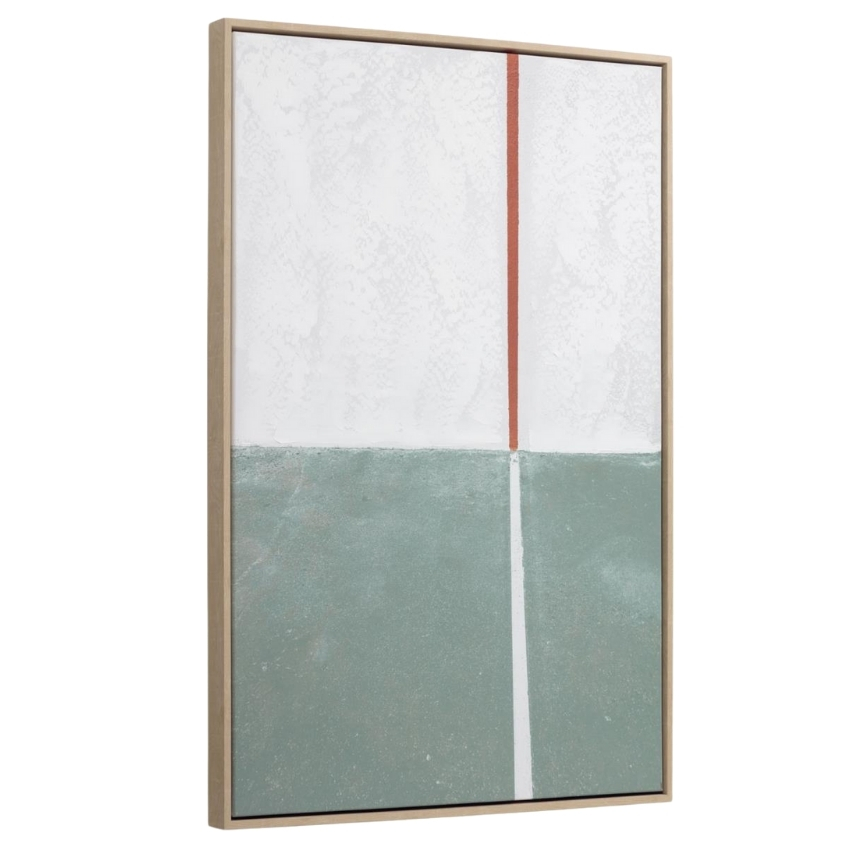 Zeleno bílý abstraktní obraz Kave Home Malvern 70 x 50 cm Kave Home