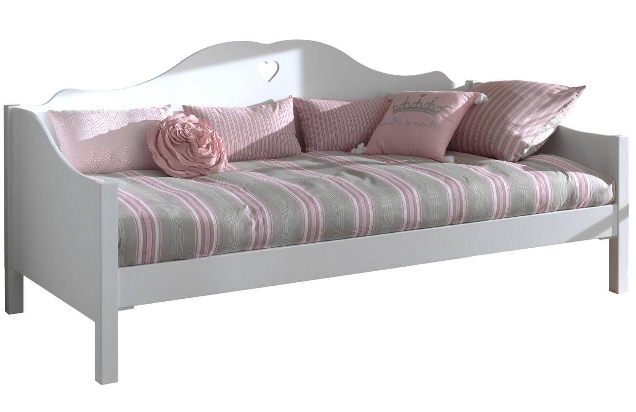 Bílá lakovaná dětská postel/pohovka Vipack Amori 90 x 200 cm Vipack