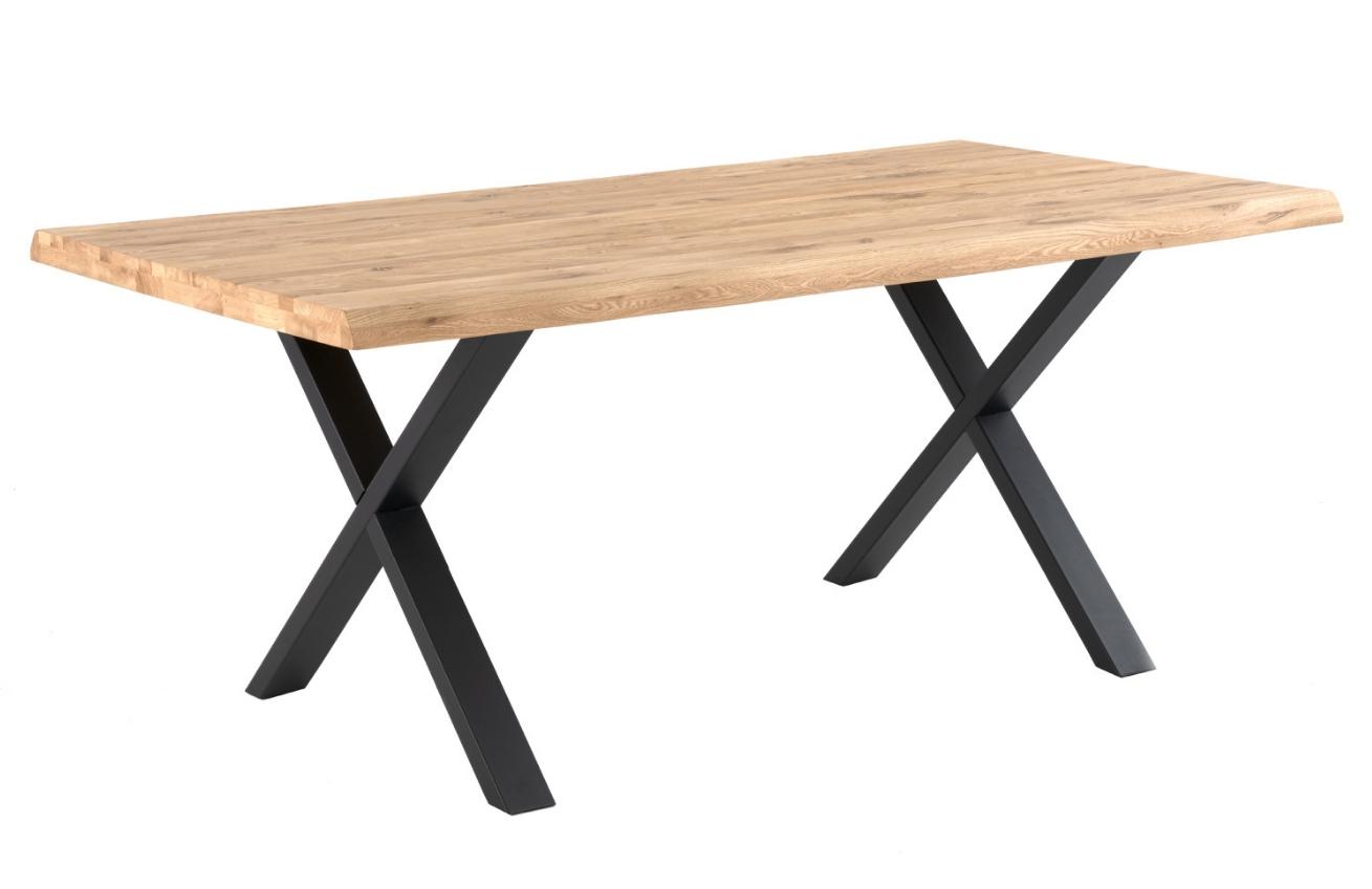 Dubový jídelní stůl Somcasa Corine 200 x 100 cm s černou podnoží Somcasa