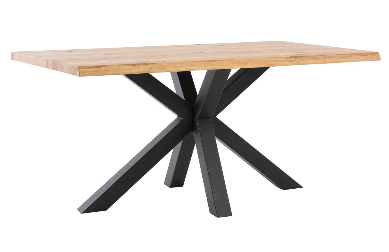 Dubový jídelní stůl Somcasa Grace 220 x 100 cm s černou podnoží Somcasa