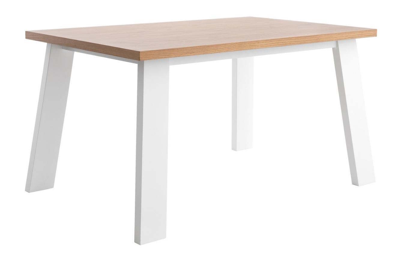 Dubový jídelní stůl Somcasa Marion 160 x 90 cm s bílou podnoží Somcasa