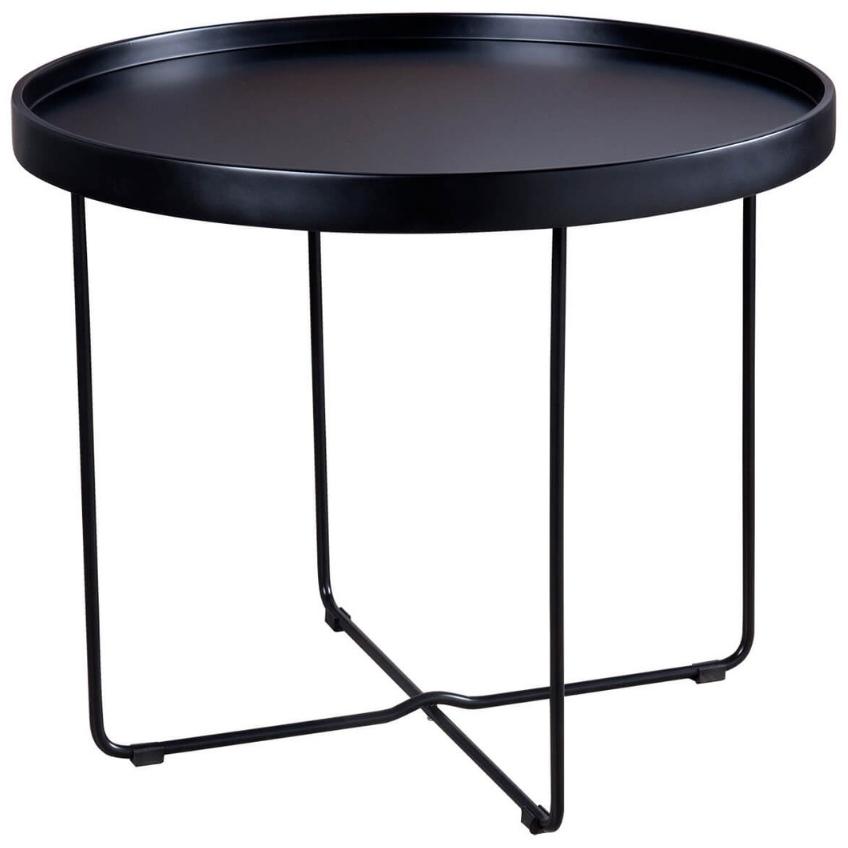 Černý lakovaný kulatý konferenční stolek Somcasa Dave 60 cm Somcasa