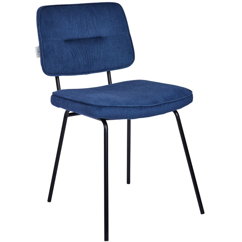Tmavě modrá manšestrová jídelní židle Tom Tailor Color Tube Tom Tailor