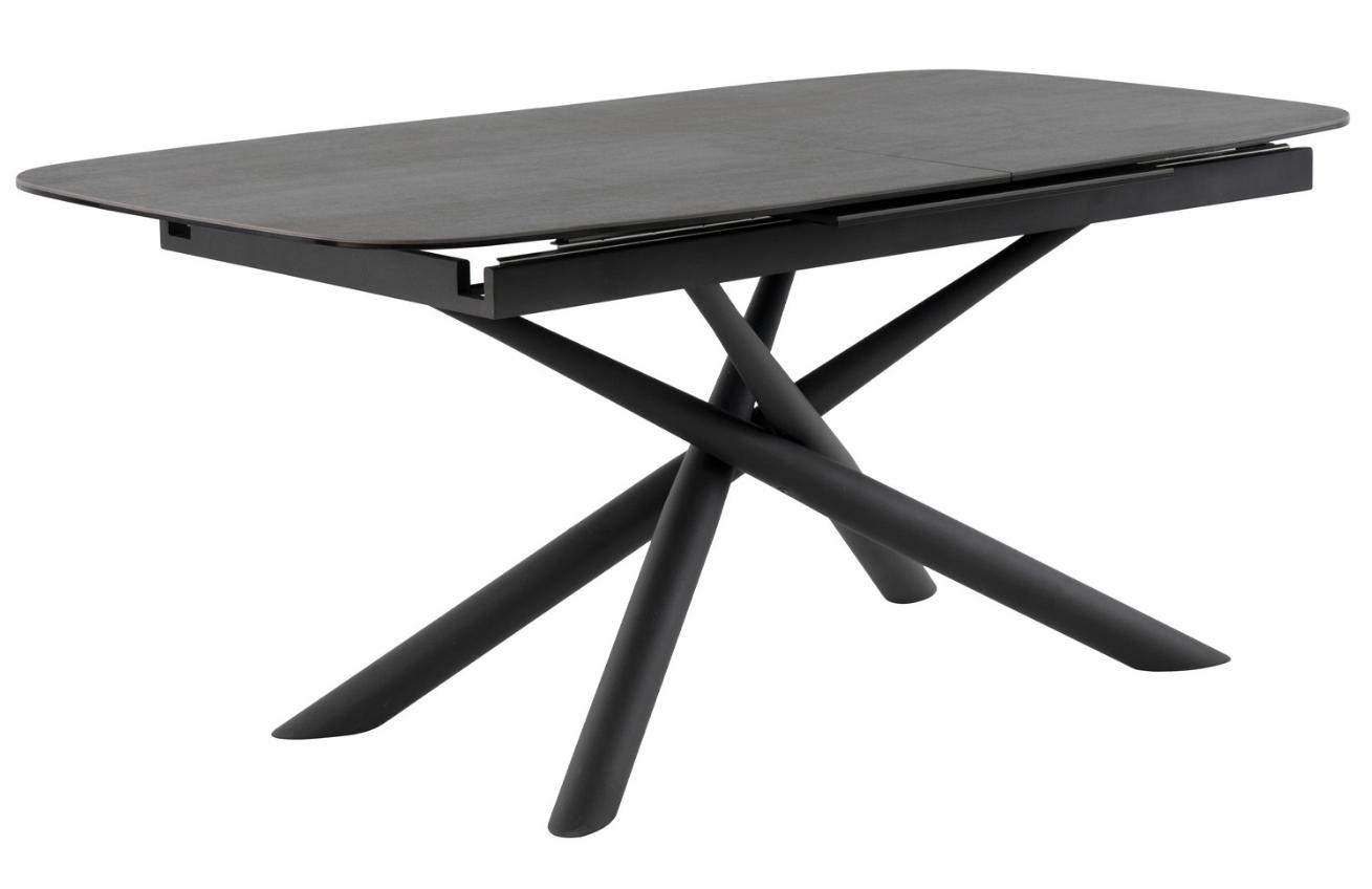 Tmavě šedý keramický rozkládací jídelní stůl Somcasa Ness 177/237 x 95 cm s černou podnoží Somcasa