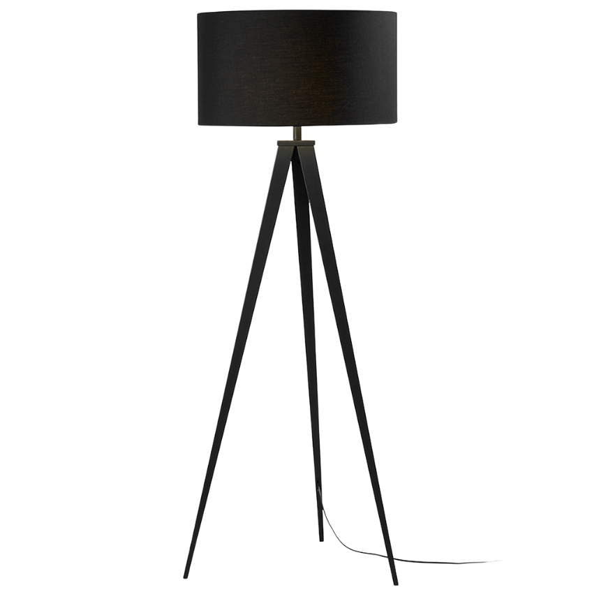 Černá bavlněná stojací lampa Kave Home Iguazu 157 cm Kave Home