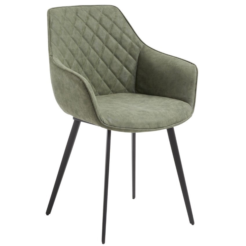 Tmavě zelená koženková jídelní židle Kave Home Amira Kave Home