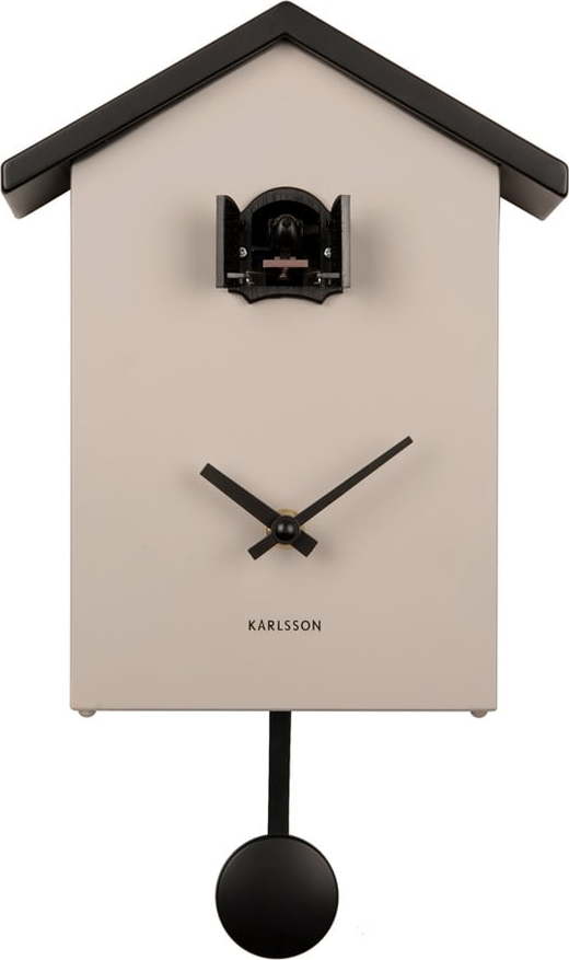 Černo-béžové kyvadlové hodiny Karlsson Cuckoo