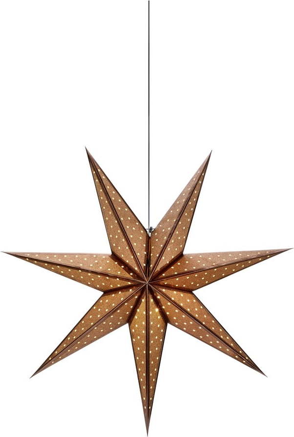 Hnědá vánoční závěsná světelná dekorace Markslöjd Glitter