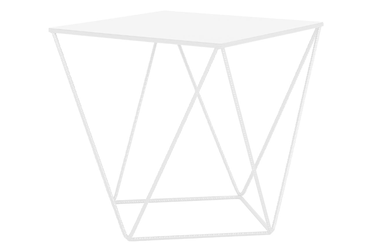 Nordic Design Bílý kovový konferenční stolek Deryl 55 x 55 cm Nordic Design