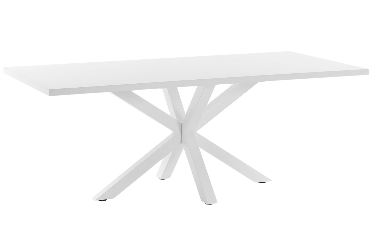 Bílý jídelní stůl Kave Home Argo 160 x 100 cm s bílou kovovou podnoží Kave Home