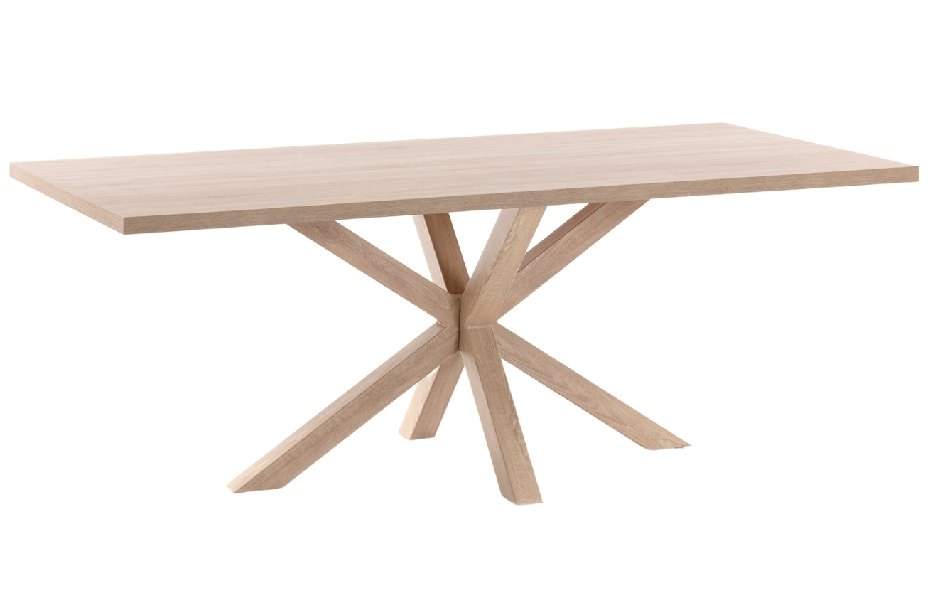 Dubový jídelní stůl Kave Home Argo 160 x 100 cm s přírodní kovovou podnoží Kave Home