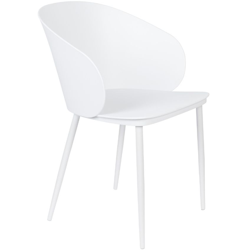 White Label Bílá plastová jídelní židle WLL Gigi White Label