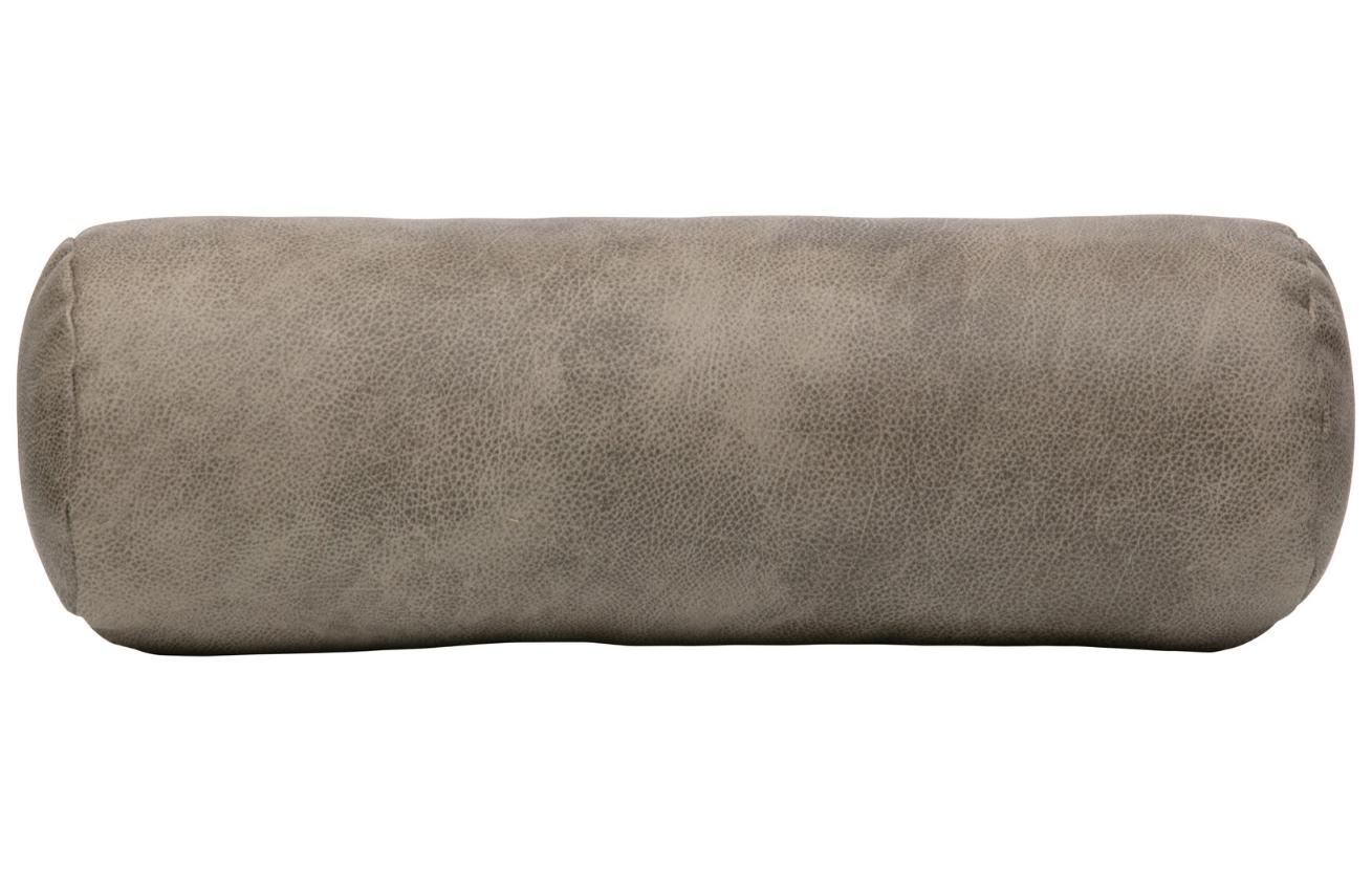 Hoorns Slonovinově šedý kožený polštář Rolly 20 cm Hoorns