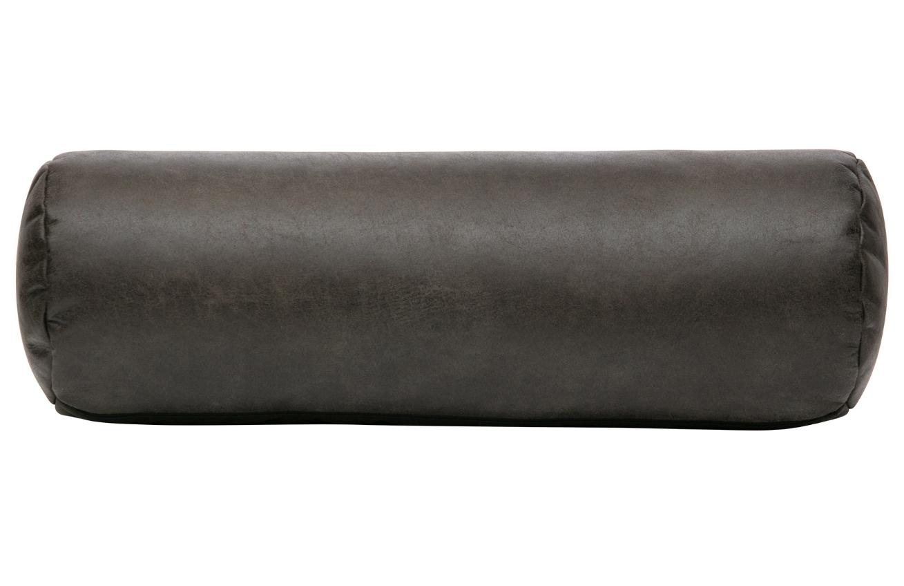 Hoorns Černý kožený polštář Rolly 20 cm Hoorns
