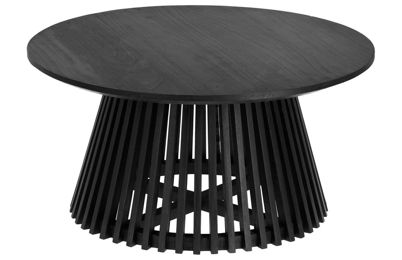 Černý dřevěný kulatý konferenční stolek Kave Home Jeanette 80 cm Kave Home